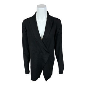 Modern Soul Comfort Yarn Shawl Collar Sweater Knit Pullover Top Black 1X Size